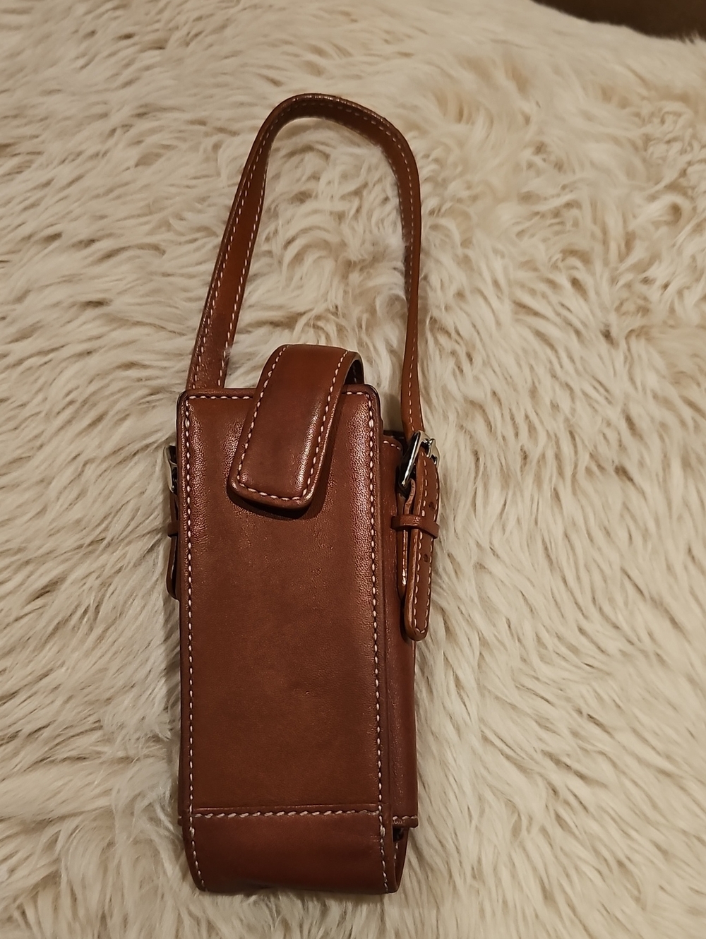 Coach Vintage Cell Phone Case Brittish Tan Leather Y2K 90s Retro EUC